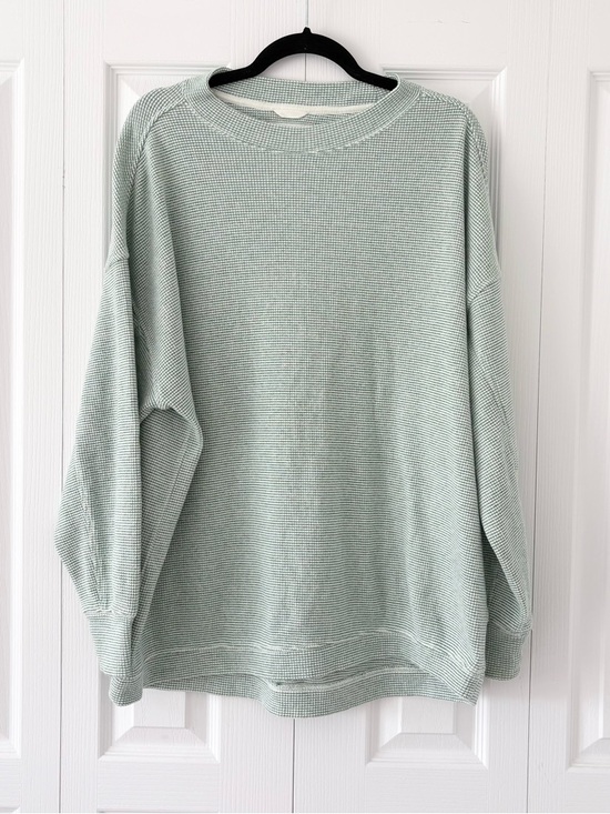 aerie Sweaters - Aerie Green Long Weekend Waffle Sweatshirt